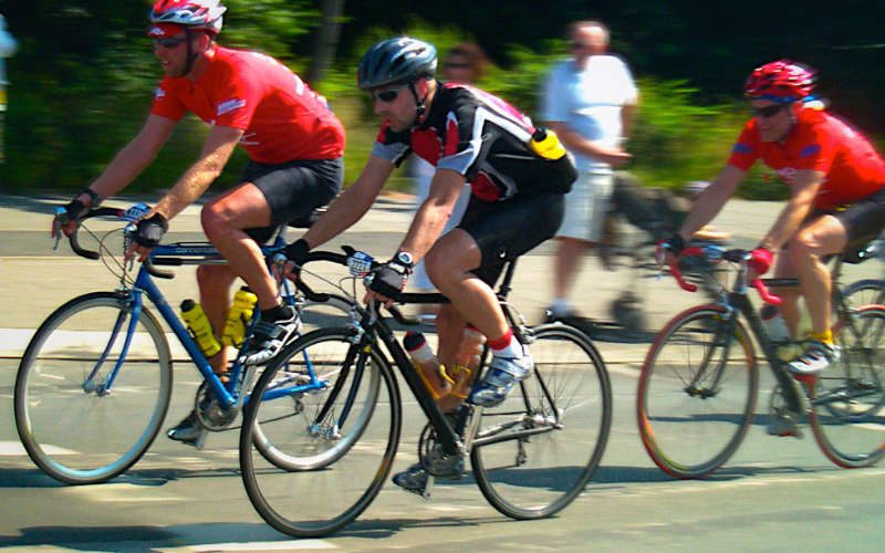 Radrennen Radfahrer beim Rennen