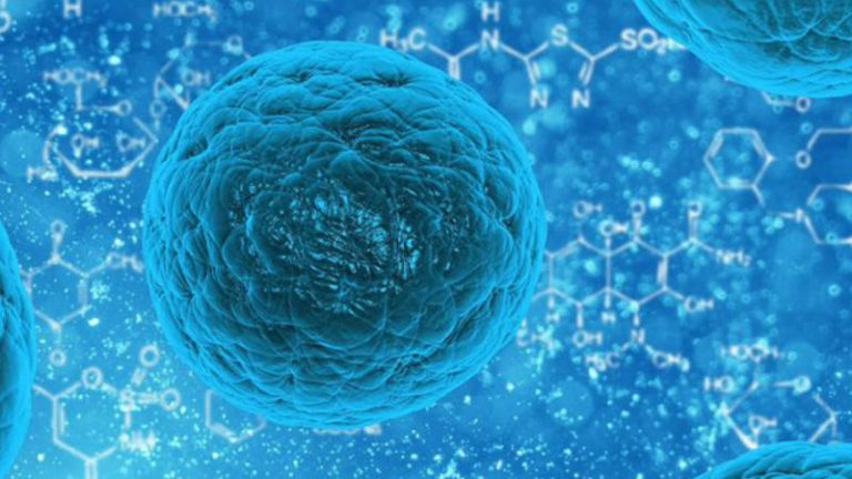 Healthcare und Life Sciences Trends 2018 Chemische Verbindungen in blauer Optik
