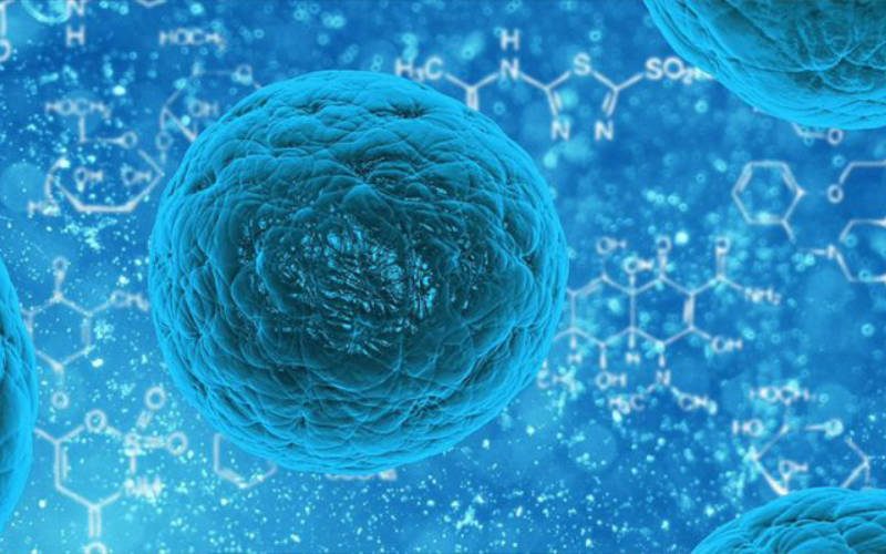 Healthcare und Life Sciences Trends 2018 Chemische Verbindungen in blauer Optik