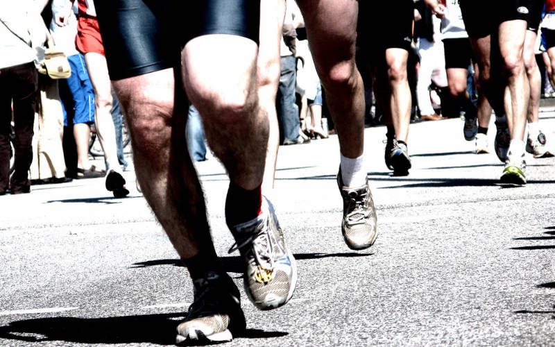 Läufer Sportlerbeine beim Laufen