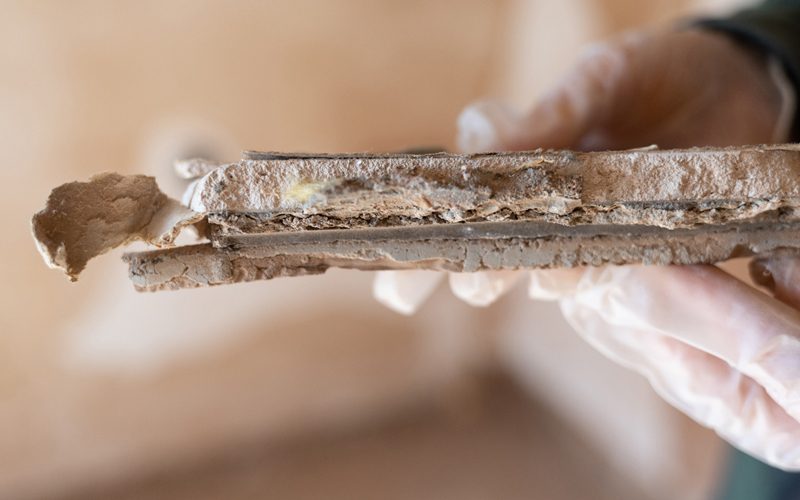 Stecken in diesem Stück Putz Asbestfasern? (Bildrechte: CRB Analyse Service GmbH)